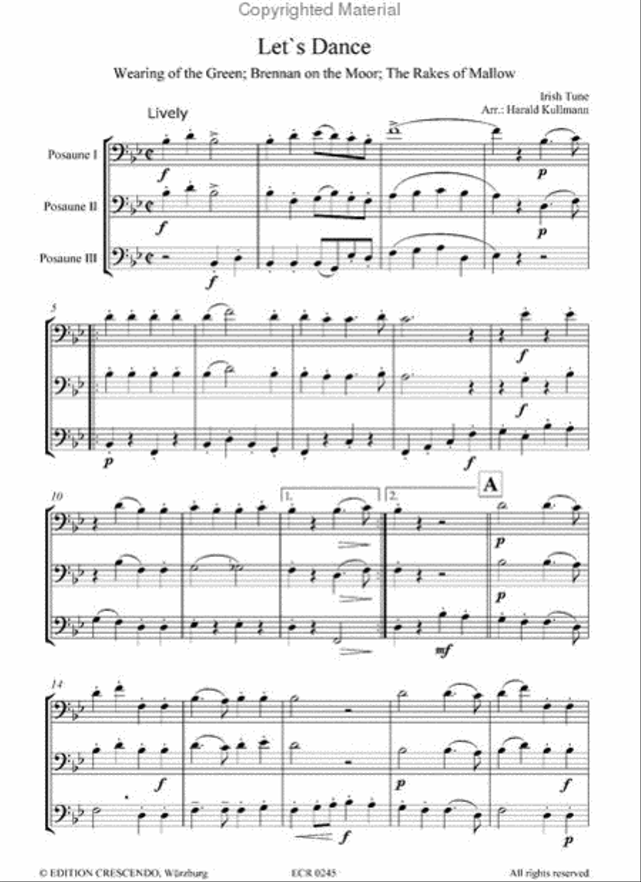 Irish Folks - 3 Trombone Trombone Trio scores gallery preview page 2