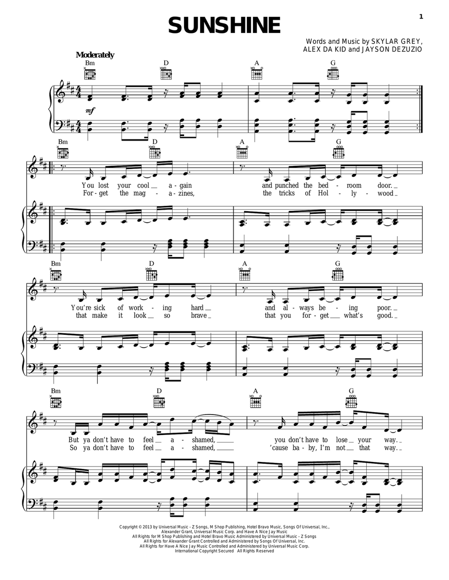 Sunshine Acoustic Guitar scores gallery preview page 1