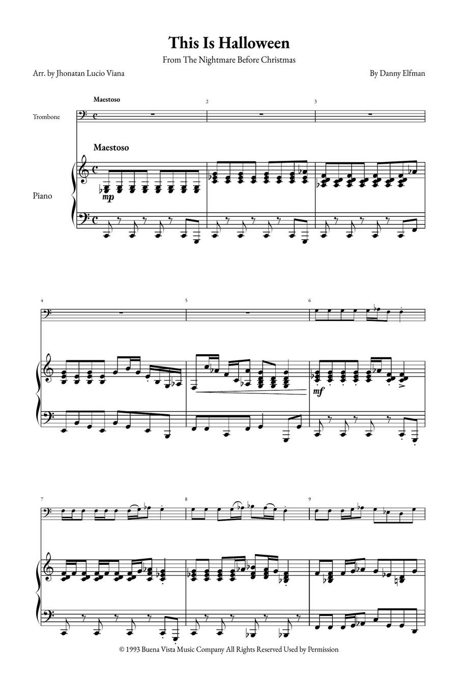 This Is Halloween Piano scores gallery preview page 1