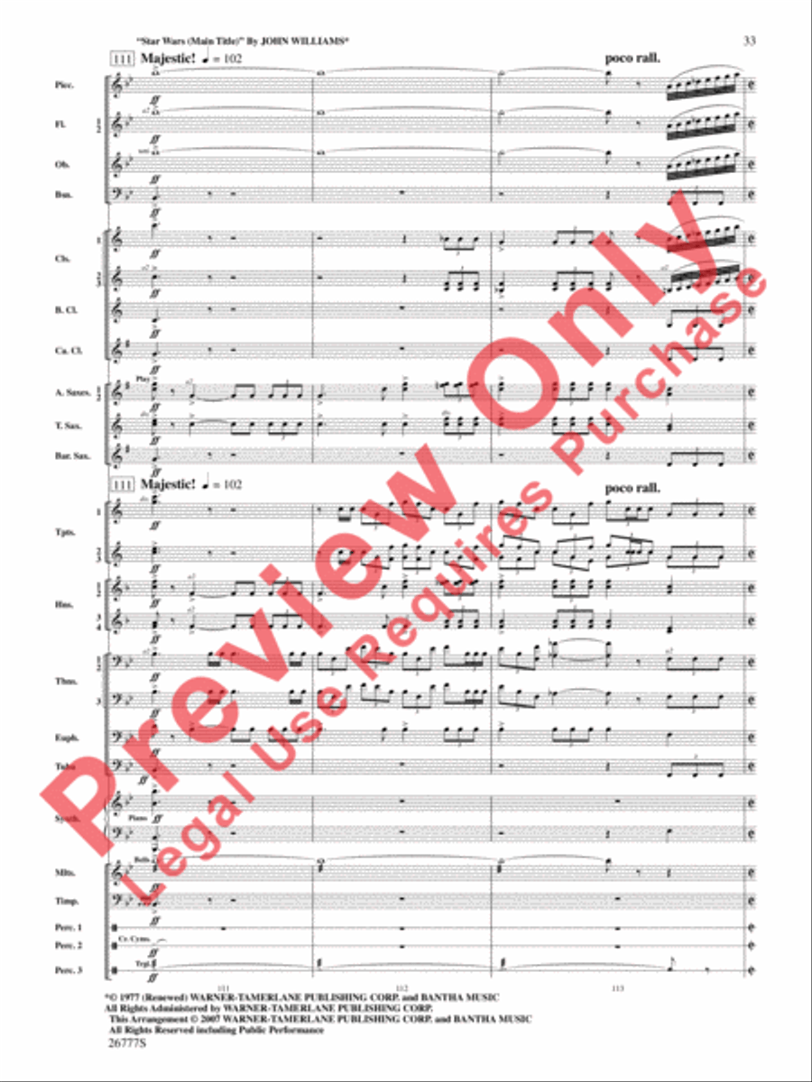 Soaring with John Williams Concert Band scores gallery preview page 34