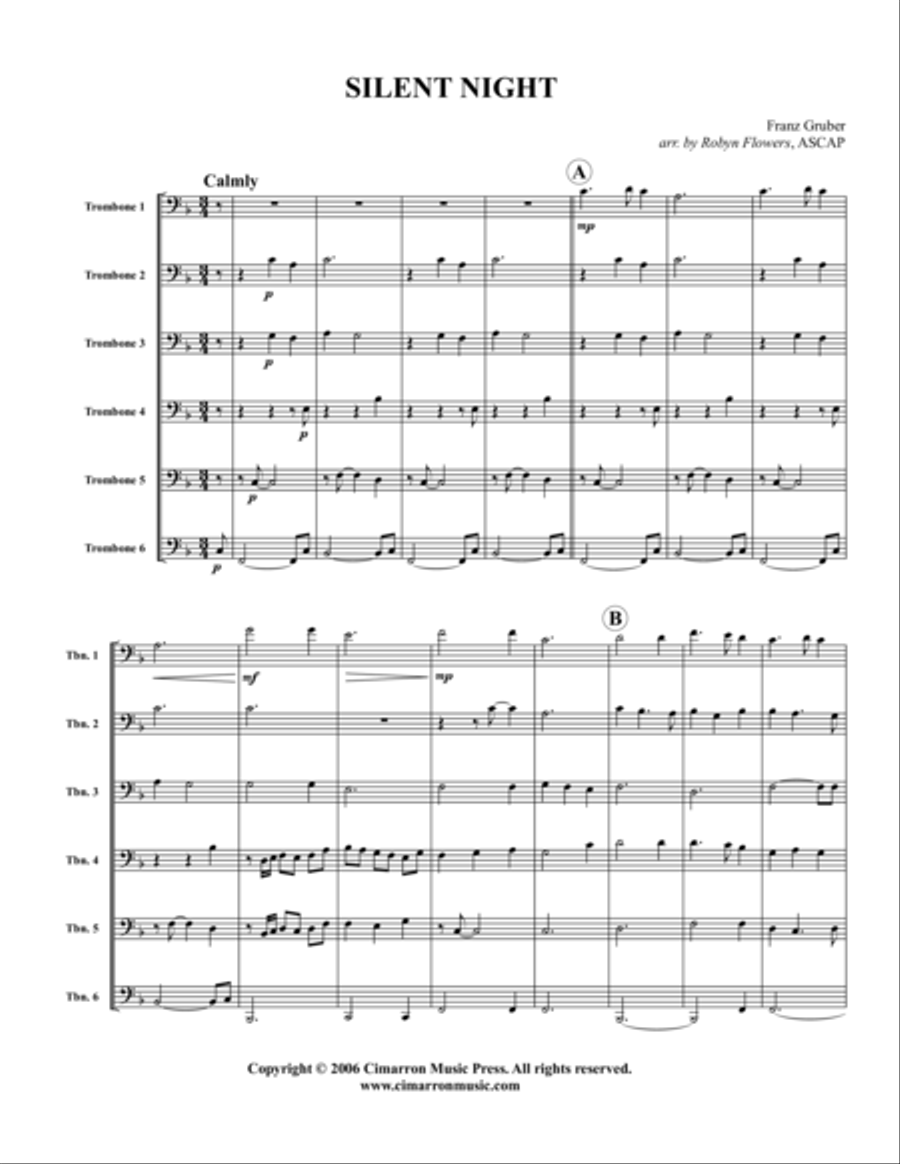Silent Night Large Ensemble scores gallery preview page 1
