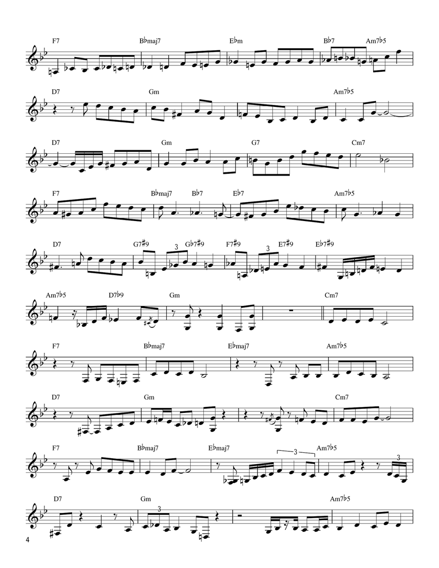 Autumn Leaves Piano Solo scores gallery preview page 4