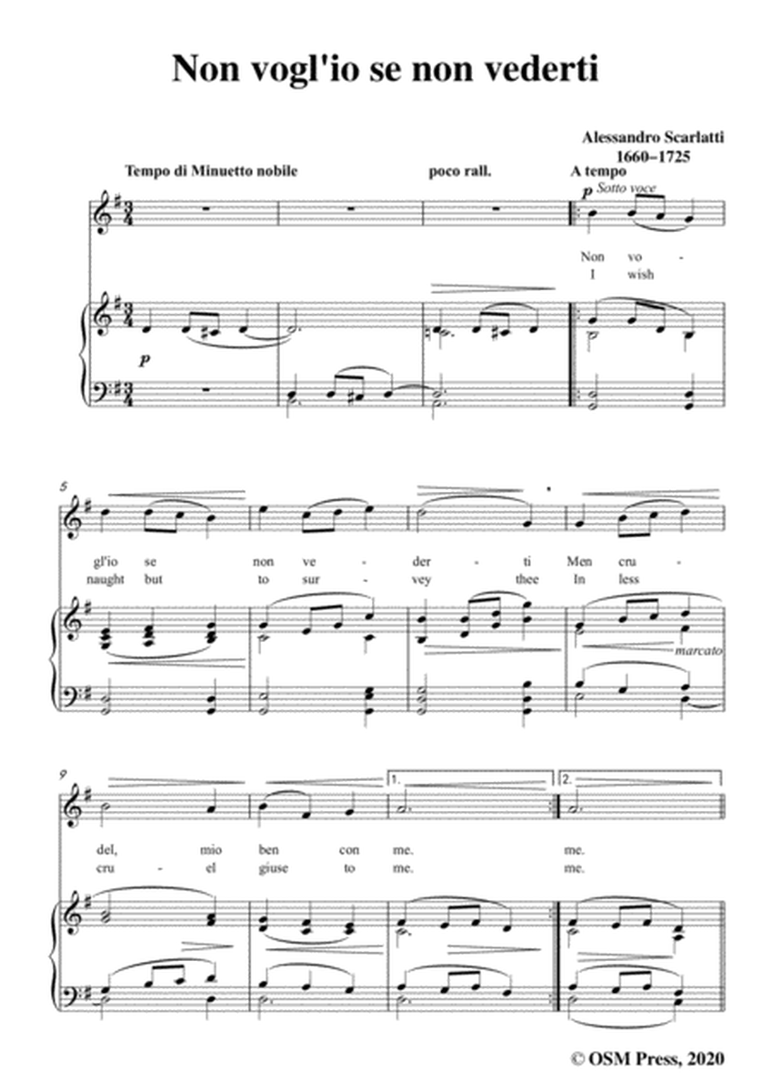 Scarlatti-Non vogl'io se non vederti,in G Major,for Voice and Piano