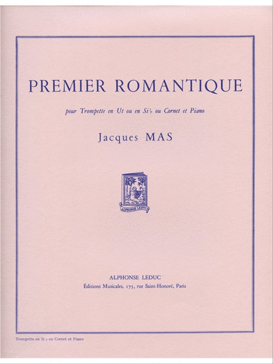 Premier Romantique (for B Flat Trumpet) (trumpet & Piano) B-Flat Trumpet scores gallery preview page 1