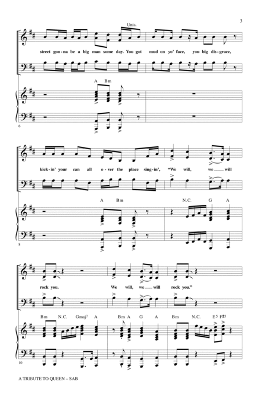 A Tribute To Queen (Medley) (arr. Mark Brymer) 3-Part scores gallery preview page 2