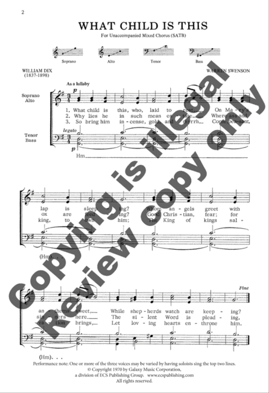 What Child Is This? 4-Part scores gallery preview page 2