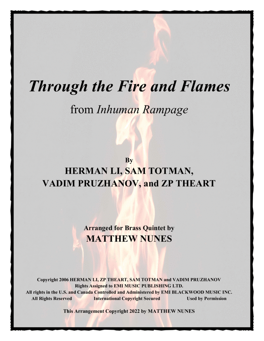 Through The Fire And Flames Euphonium scores gallery preview page 1