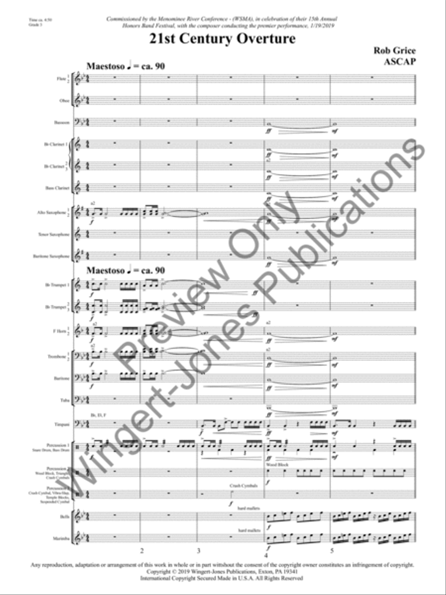 21st Century Overture Concert Band scores gallery preview page 4