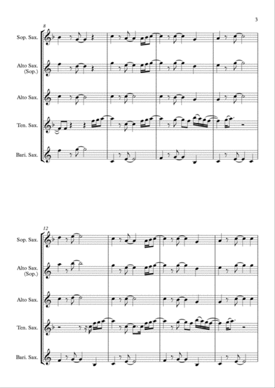 Thinking Out Loud Thinking Out Loud Saxophone Quartet scores gallery preview page 3