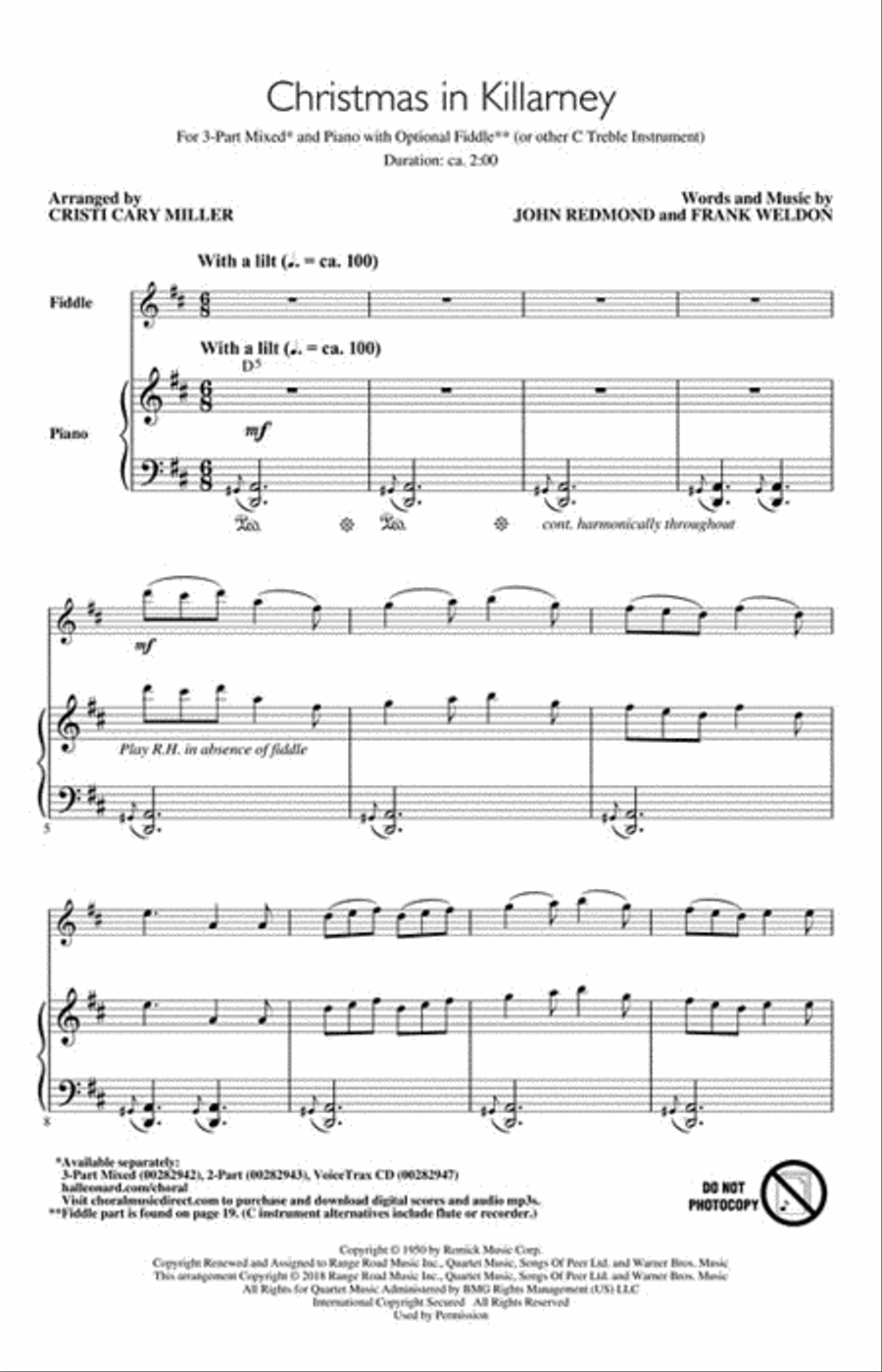 Christmas in Killarney 3-Part scores gallery preview page 2