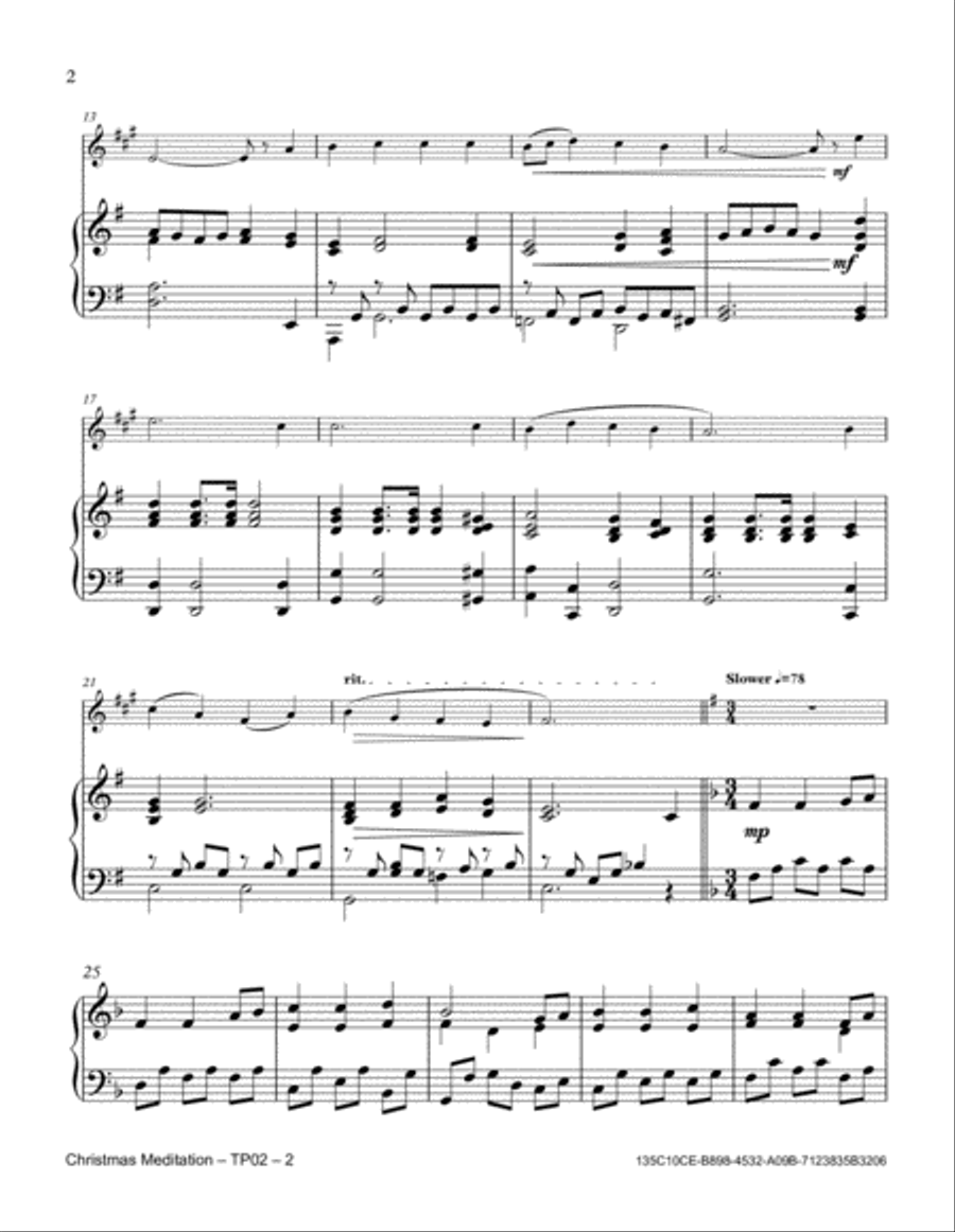 Christmas Meditation Trumpet Solo scores gallery preview page 2
