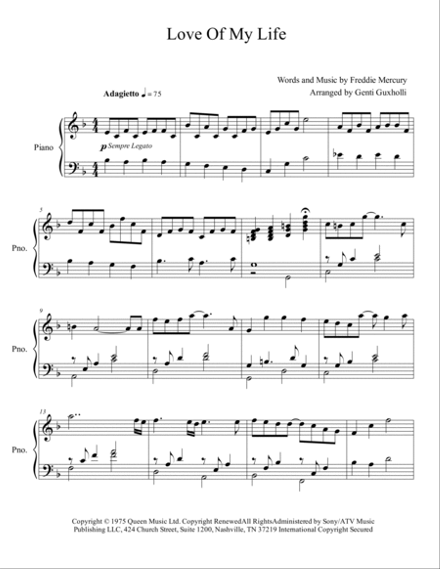 Love Of My Life Love Of My Life Piano Solo scores gallery preview page 2