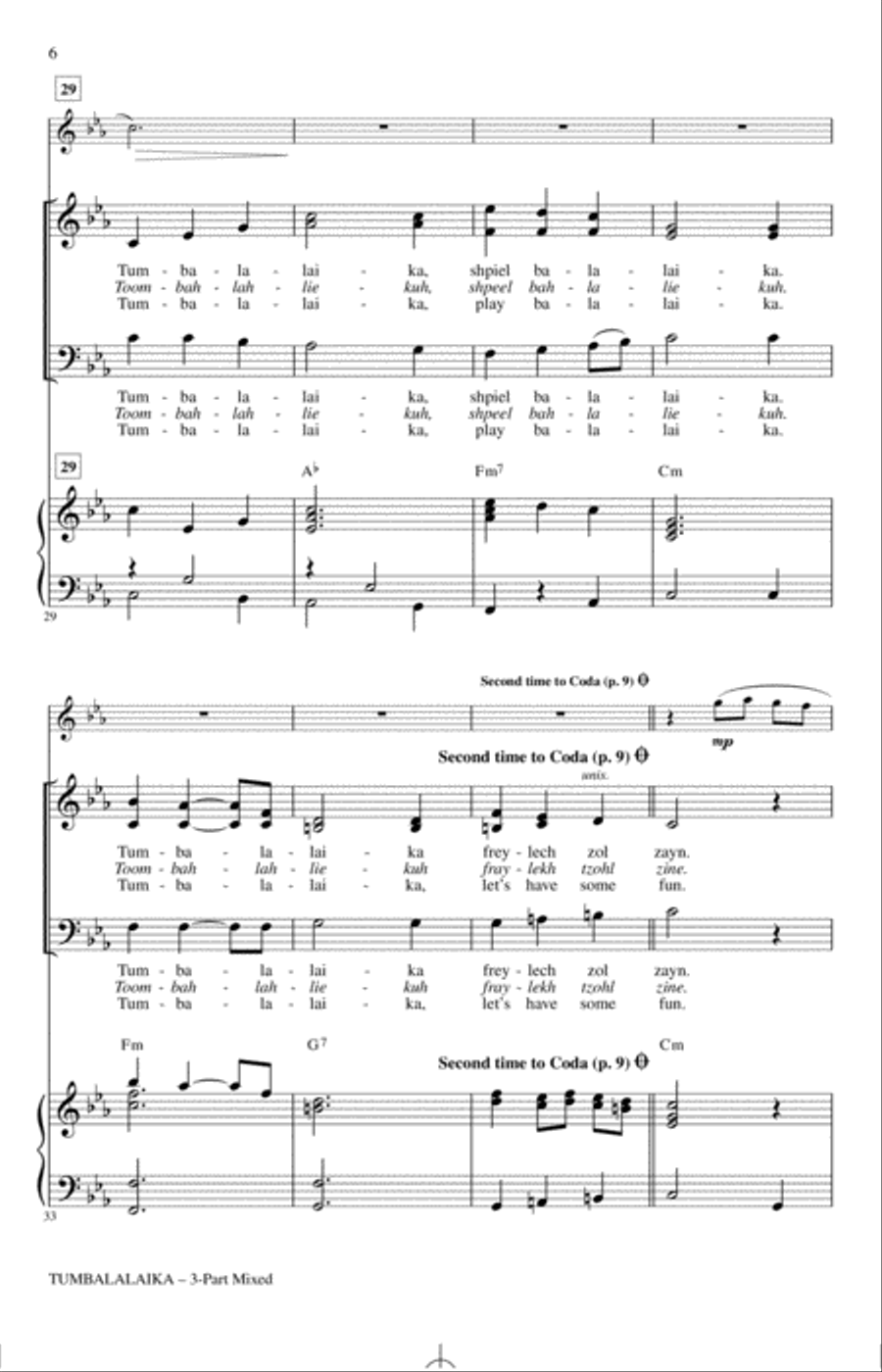 Tumbalalaika 3-Part scores gallery preview page 4