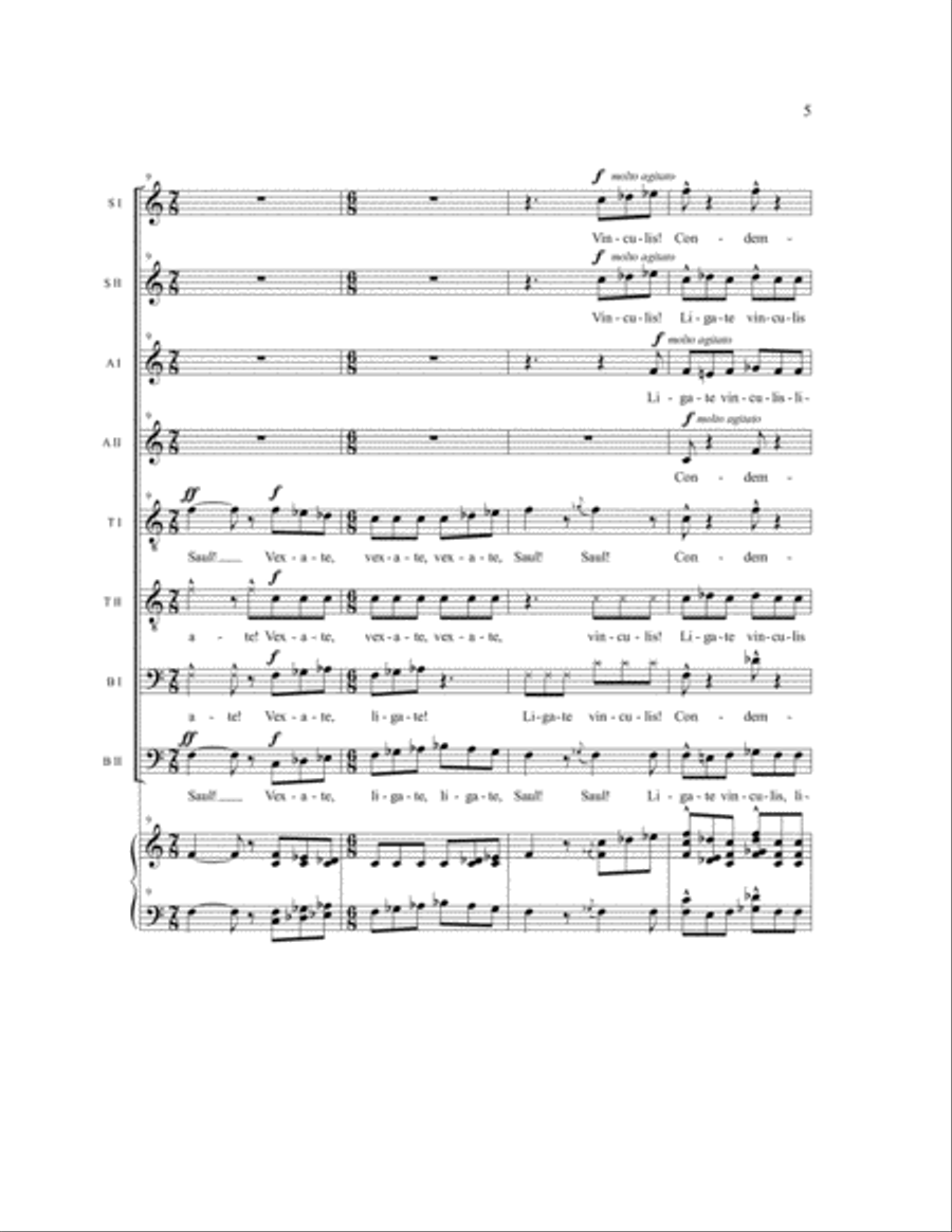 The Conversion of Saul SSAATTBB scores gallery preview page 12