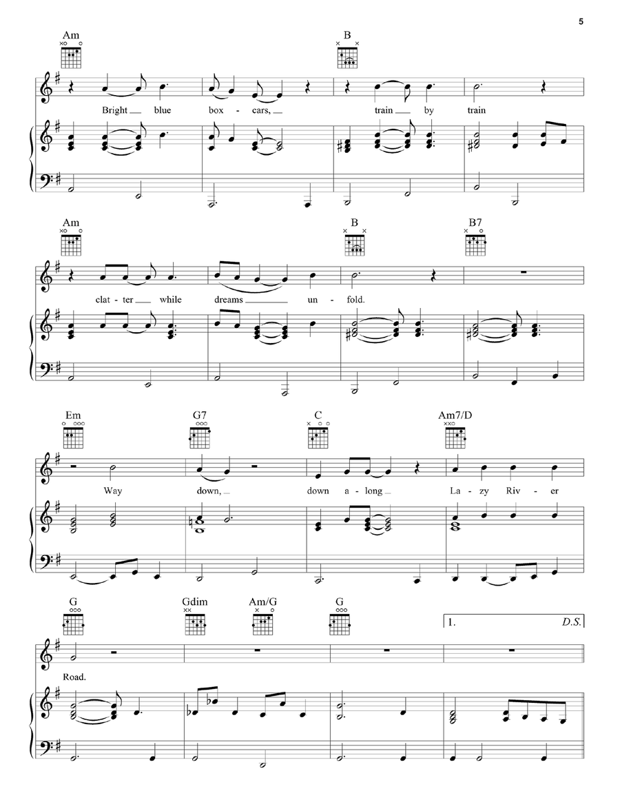 Lazy River Road Piano, Vocal, Guitar scores gallery preview page 5