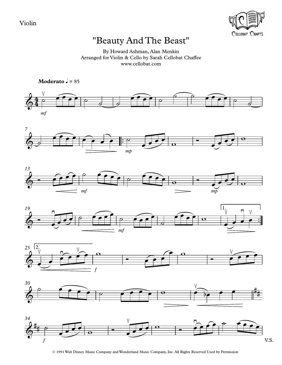Beauty And The Beast String Duet scores gallery preview page 4