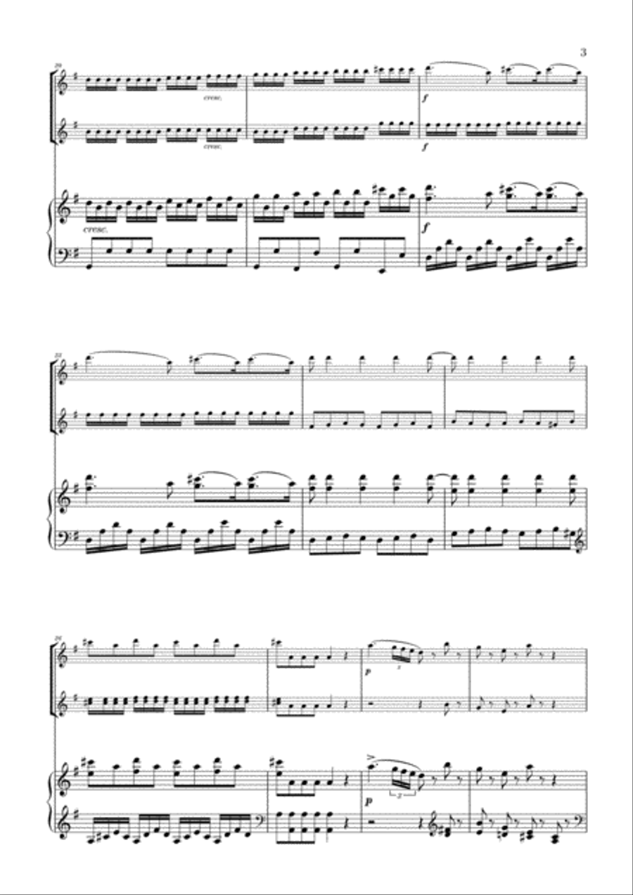 Eine Kleine Nachtmusik for Flute, Violin and Piano Eine Kleine Nachtmusik for Flute, Violin and Piano Flute scores gallery preview page 3