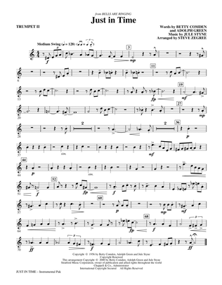 Book cover for Just In Time (from Bells Are Ringing) (arr. Steve Zegree) - Trumpet 2