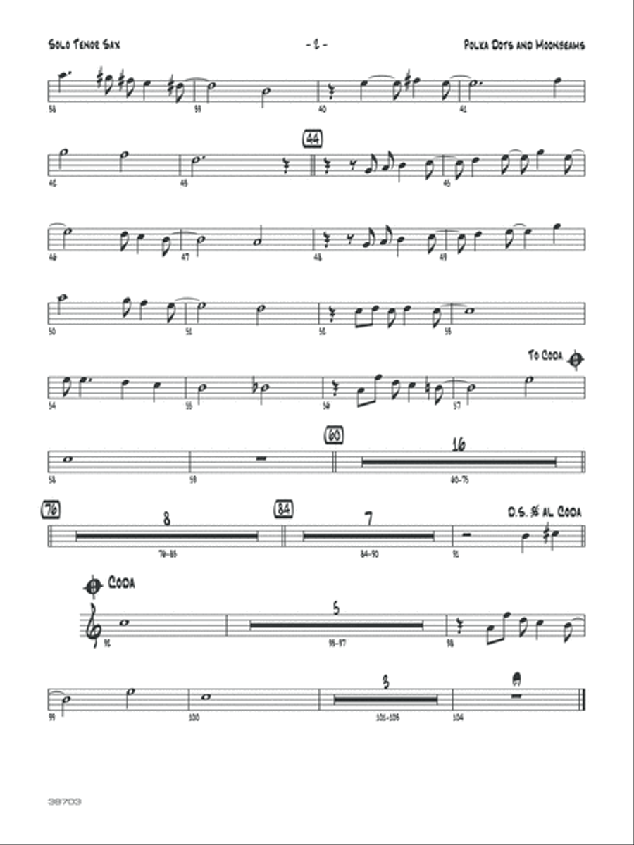 Polkadots and Moonbeams: Solo Bb Part (Substitute for Vocal) Jazz Ensemble scores gallery preview page 2