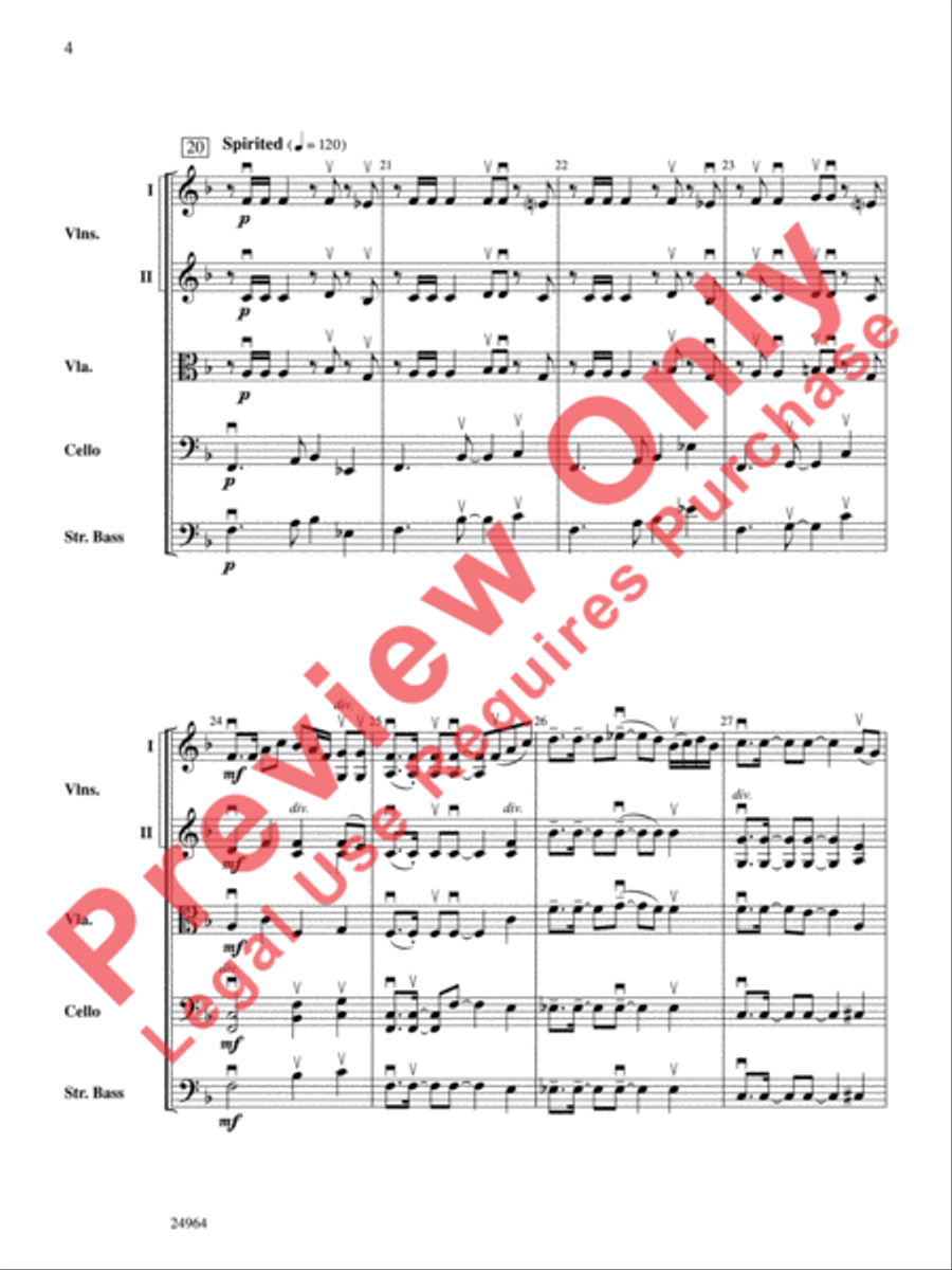 Ode to the Plains and Wild Horses Running (from American Serenade) String Orchestra scores gallery preview page 5