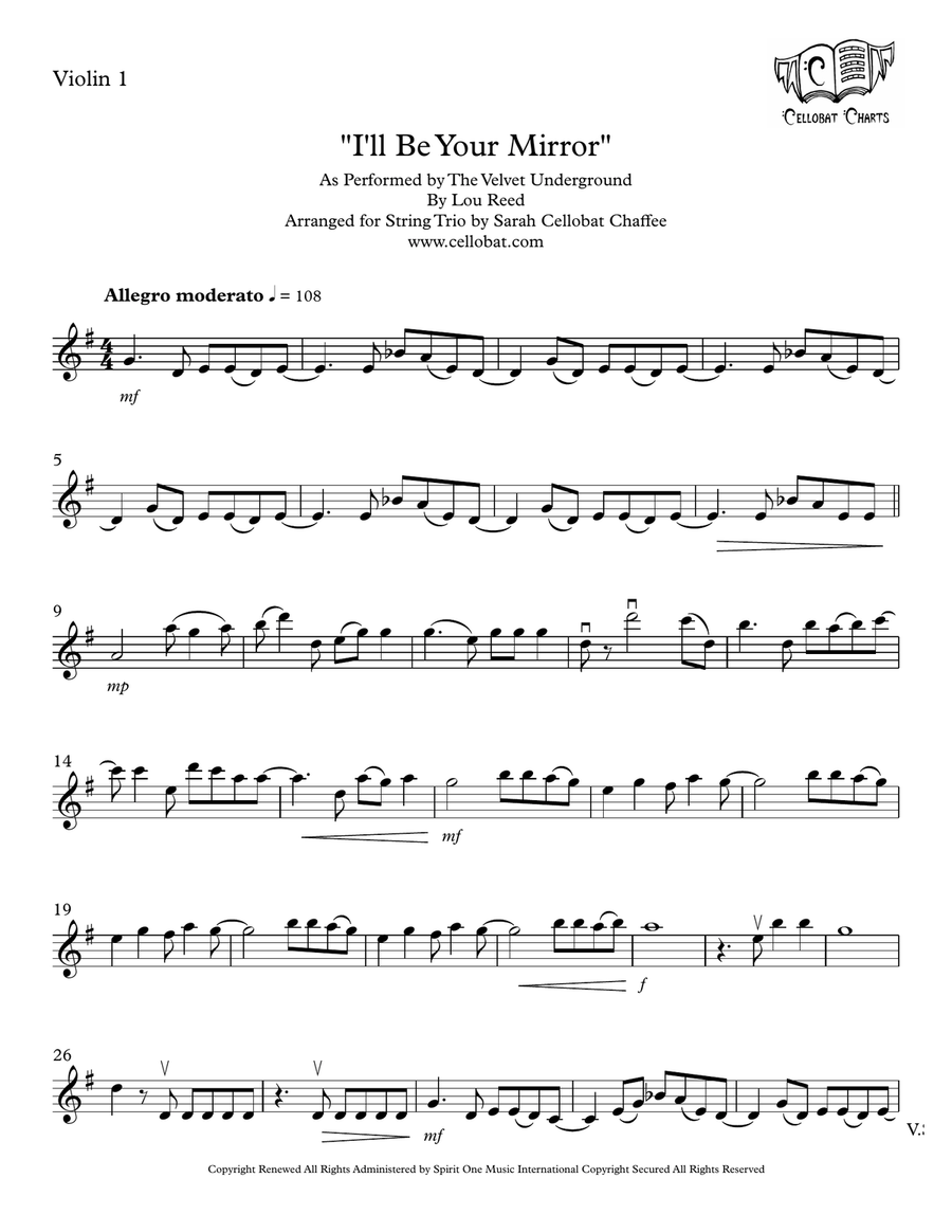 I'll Be Your Mirror String Trio scores gallery preview page 6