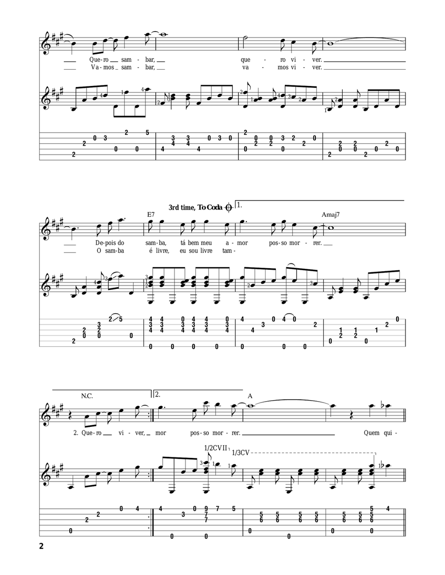 Samba De Orfeu Guitar Solo scores gallery preview page 2