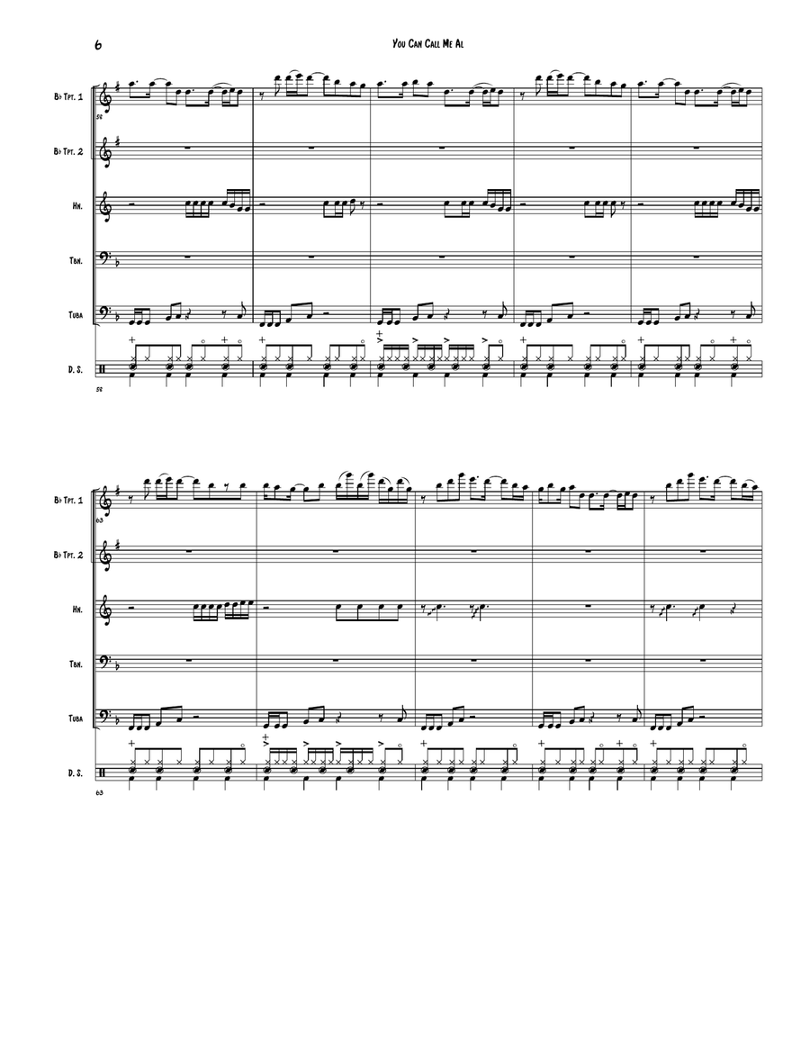 You Can Call Me Al Brass Ensemble scores gallery preview page 6