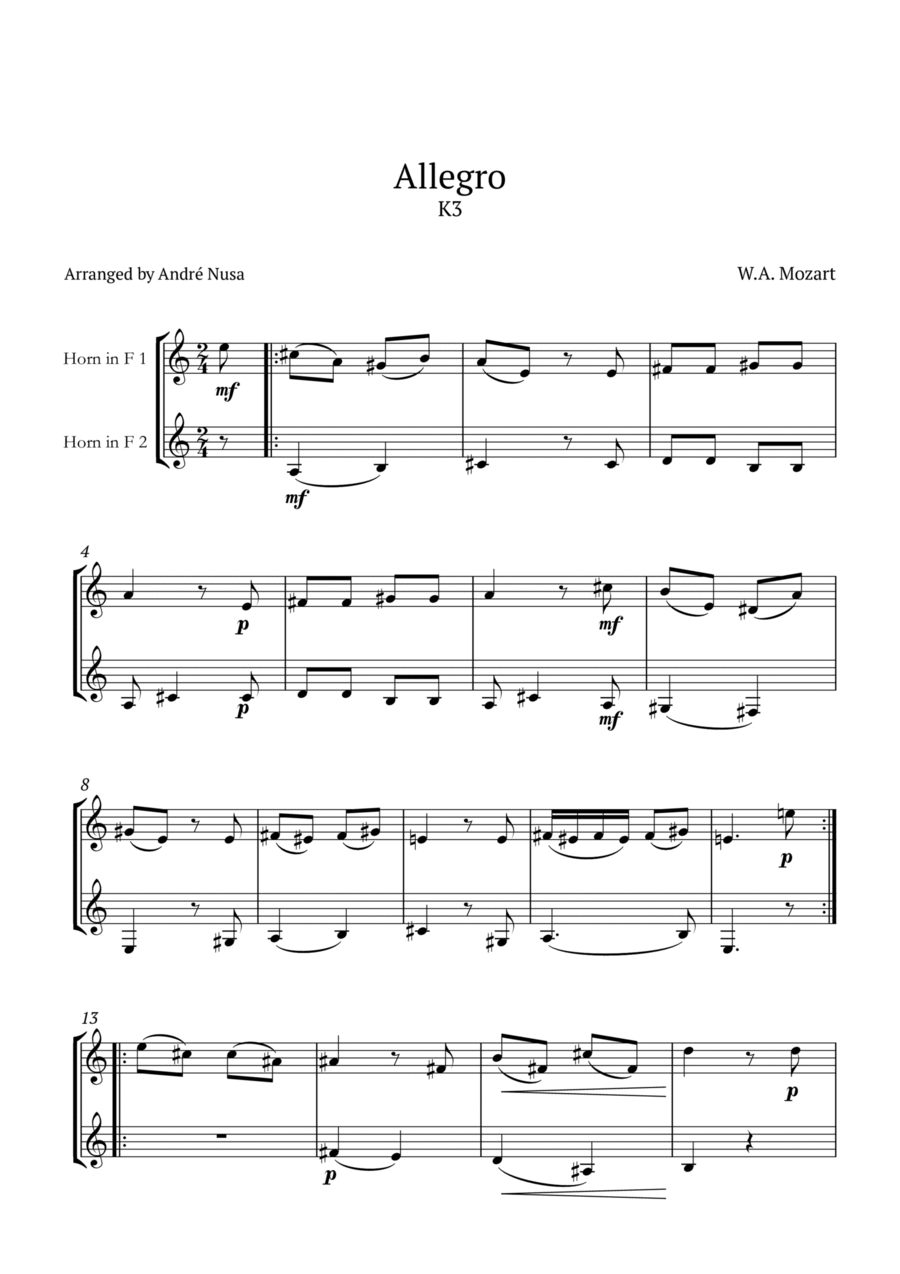 Allegro K3 Brass Duet scores gallery preview page 1