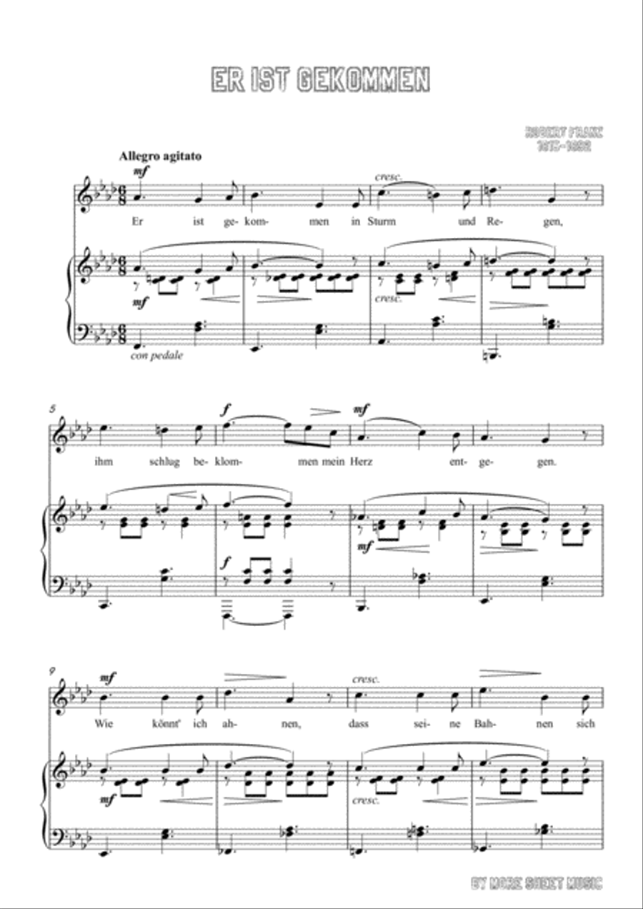 Franz-Er ist gekommen in A flat Major ,for voice and piano Voice Solo scores gallery preview page 3