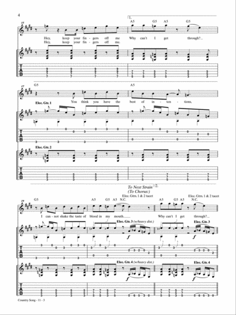 Country Song Country Song Guitar Tablature scores gallery preview page 3