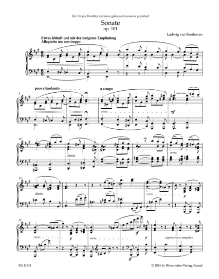 Sonata for Pianoforte A major op. 11
