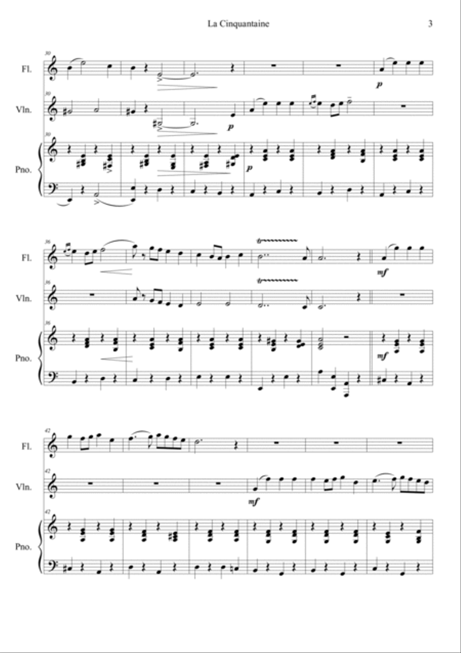 La Cinquantaine Violin scores gallery preview page 3