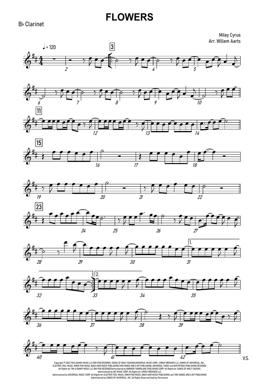 Flowers B-Flat Clarinet scores gallery preview page 5