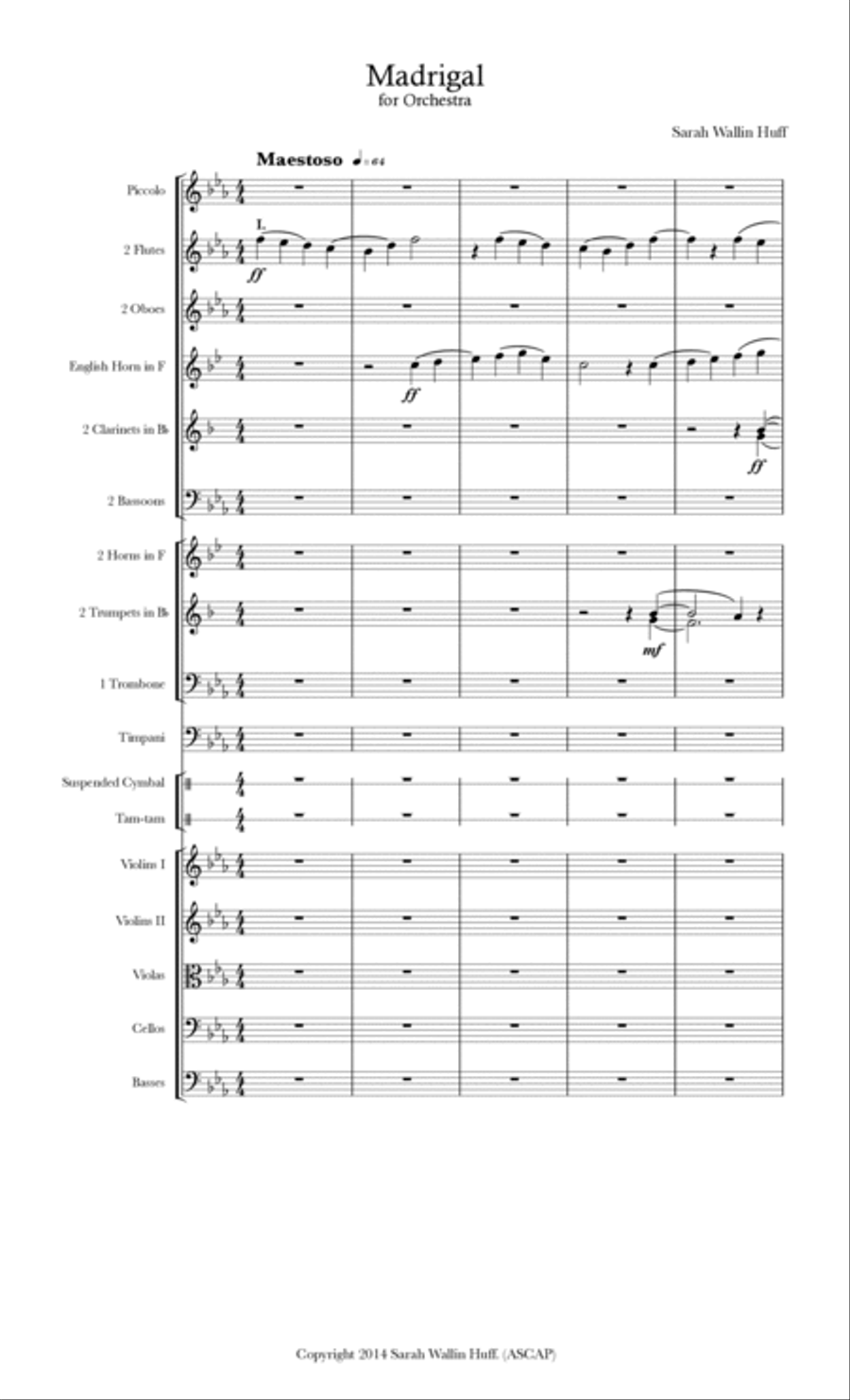 Madrigal, for Orchestra (SCORE) Choir scores gallery preview page 4