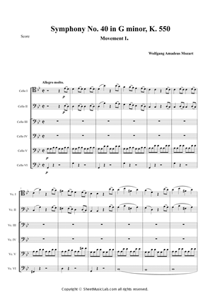 Symphony No. 40 in G minor, K. 550 Movement I Hard version
