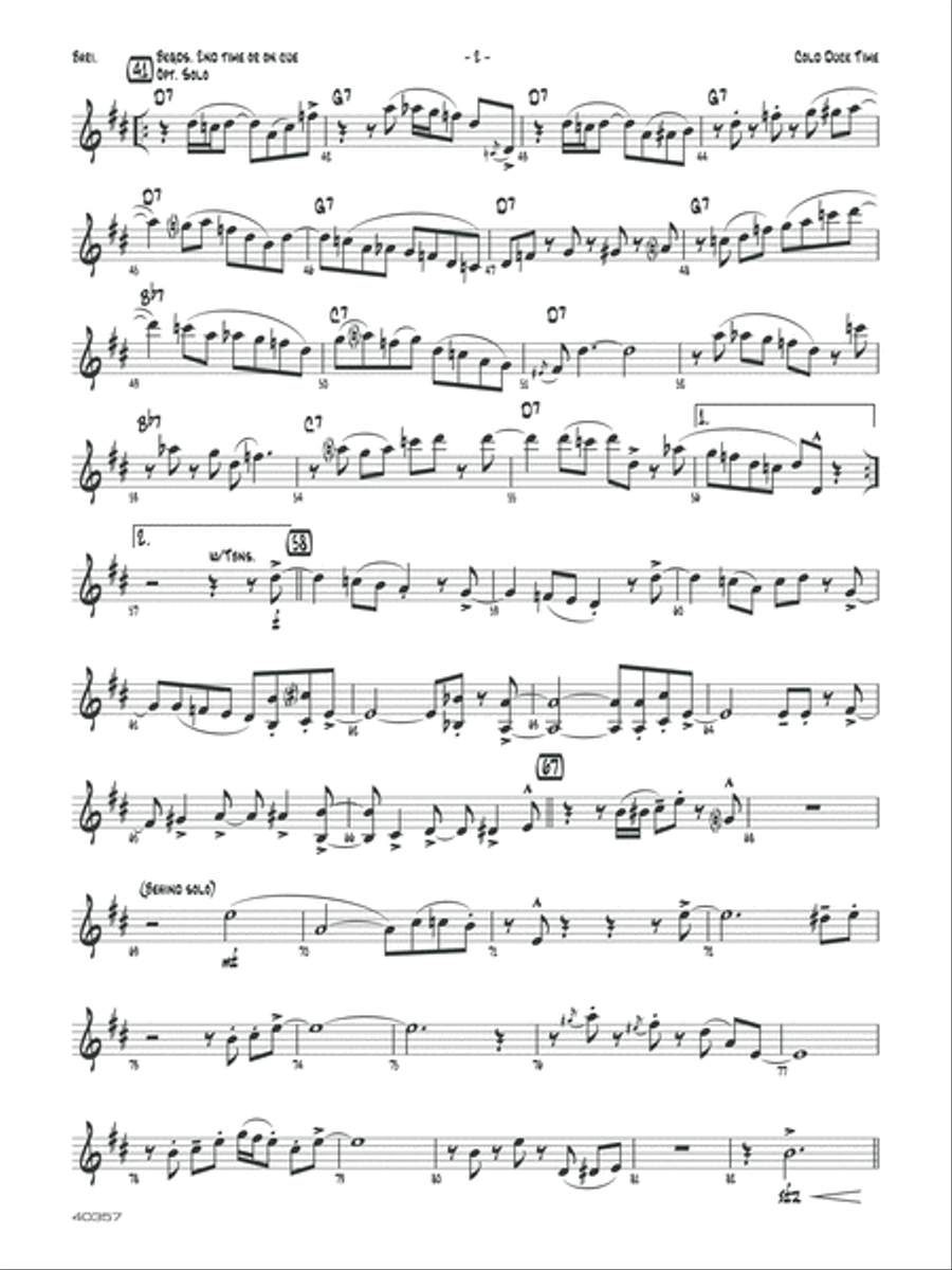 Cold Duck Time: E-flat Baritone Saxophone Jazz Ensemble scores gallery preview page 2