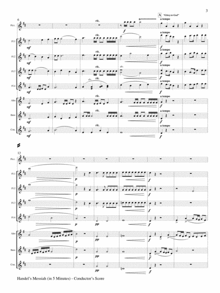 Handel's Messiah in 5 Minutes for Flute Choir