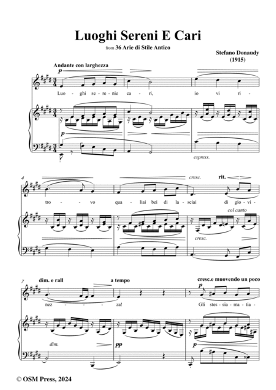 Donaudy-Luoghi Sereni E Cari,in E Major Voice scores gallery preview page 2