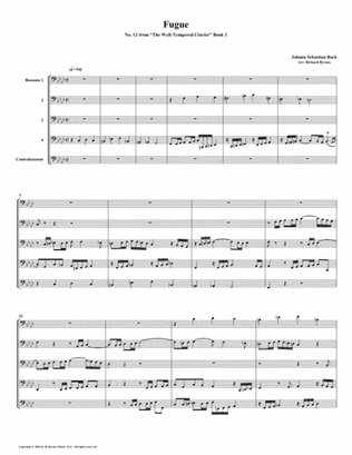 Fugue 12 from Well-Tempered Clavier, Book 1 (Bassoon Quintet)