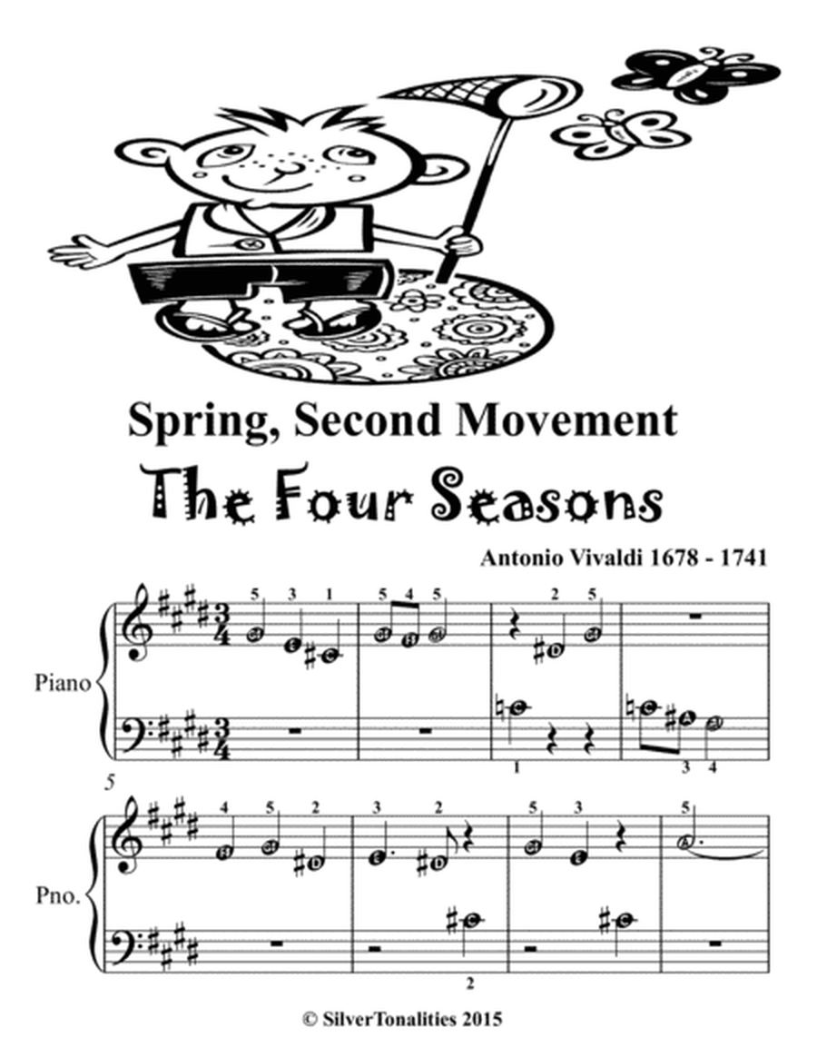 Spring Second Movement Four Seasons Beginner Piano Sheet Music