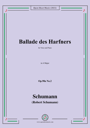 Book cover for Schumann-Ballade des Harfners,Op.98a No.2,in A Major