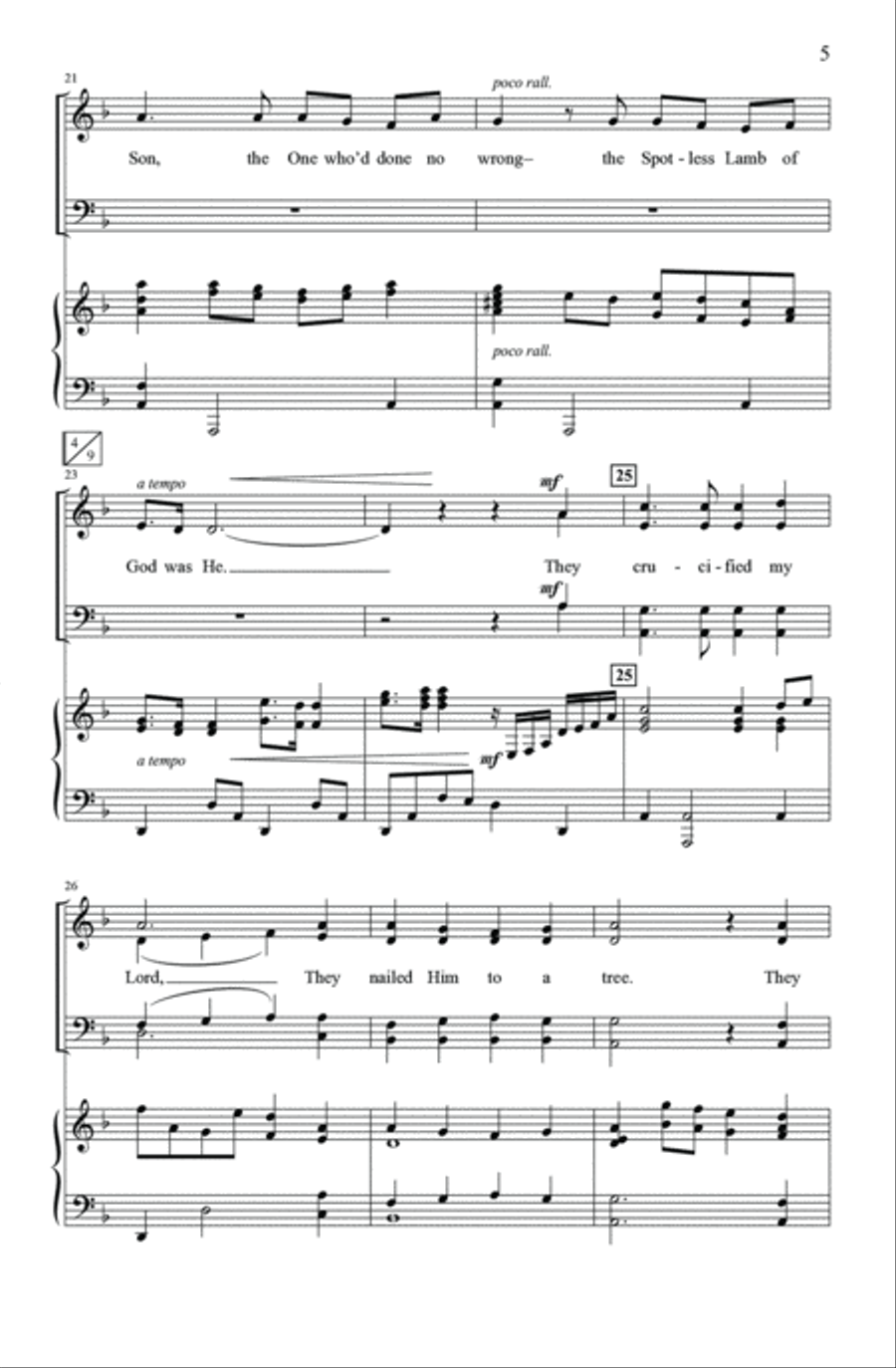 Song of Sacrifice 4-Part scores gallery preview page 5