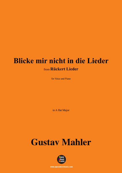 G. Mahler-Blicke mir nicht in die Lieder,in A flat Major