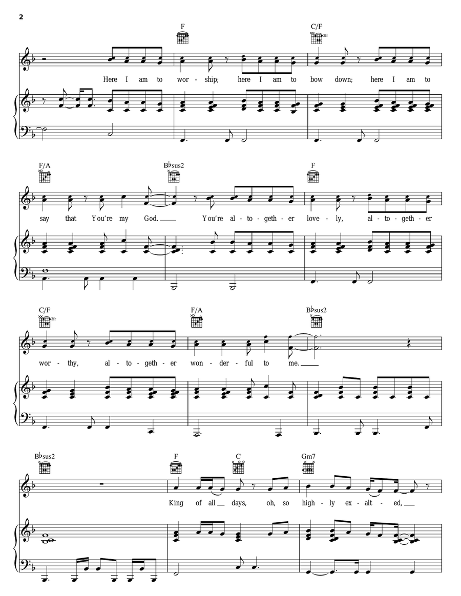 Here I Am To Worship Here I Am To Worship Guitar scores gallery preview page 2