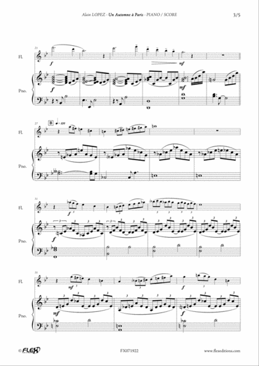 Un Automne a Paris Flute Solo scores gallery preview page 3