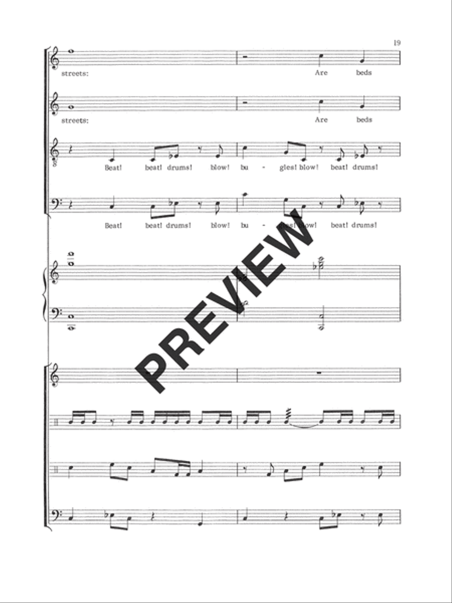 Beat! Beat! Drums! (Full Score) Choir scores gallery preview page 20