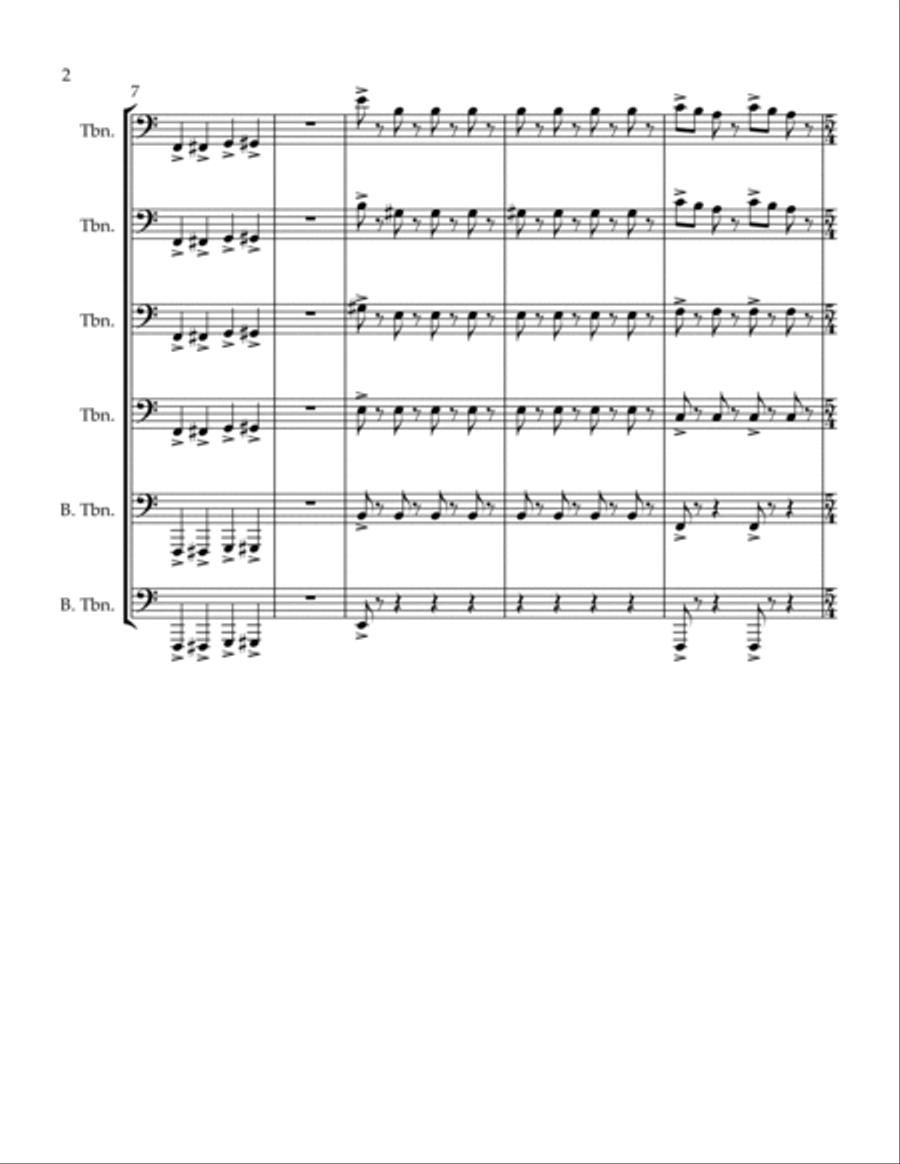 Godzilla (main Theme) Trombone scores gallery preview page 2