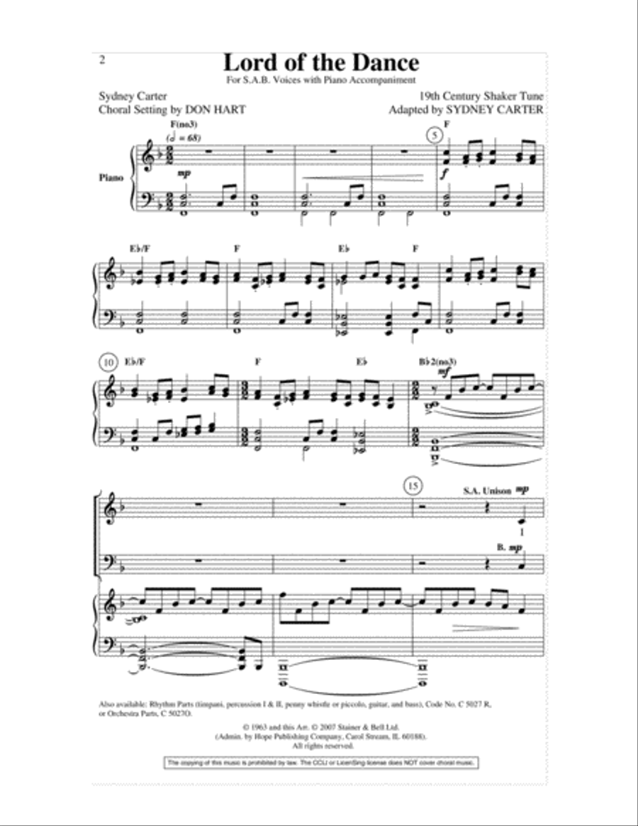 Lord of the Dance 4-Part scores gallery preview page 3