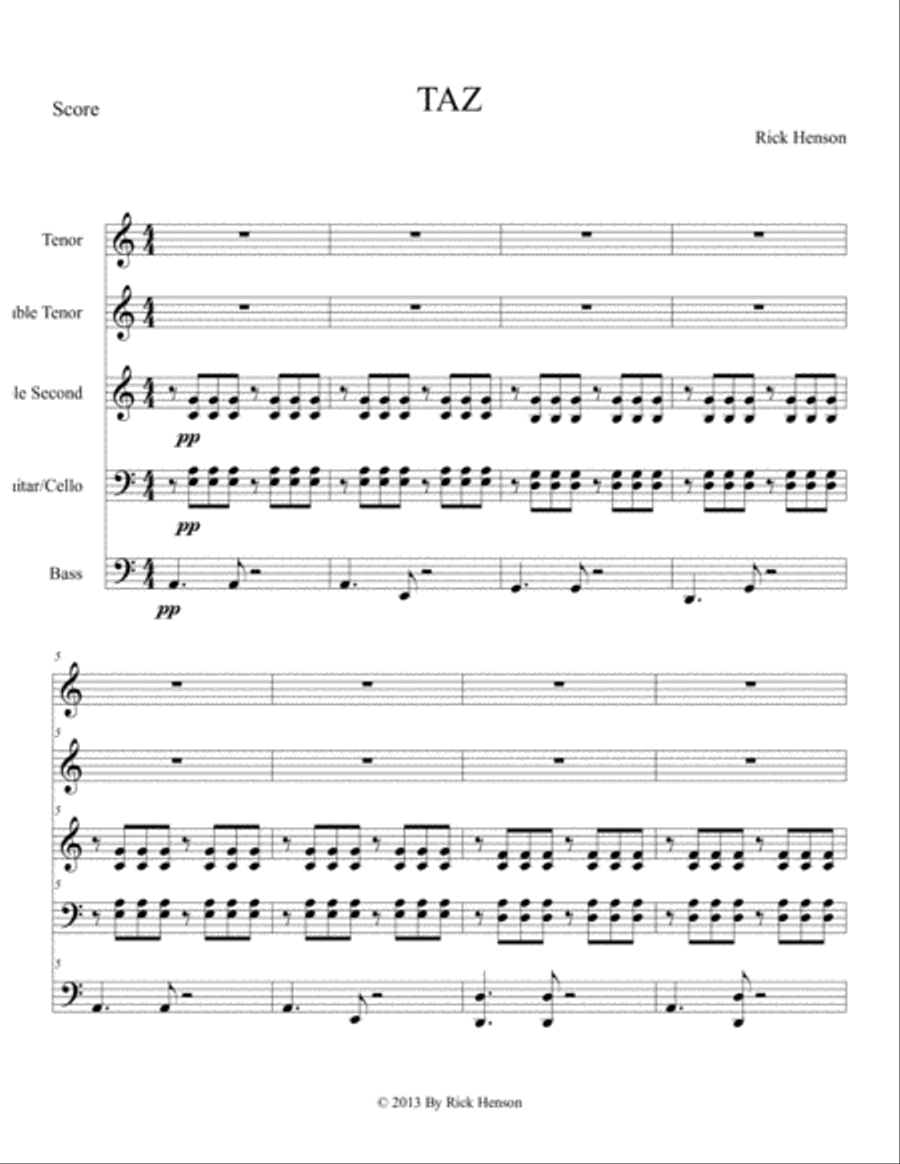 TAZ TAZ Percussion Ensemble scores gallery preview page 2