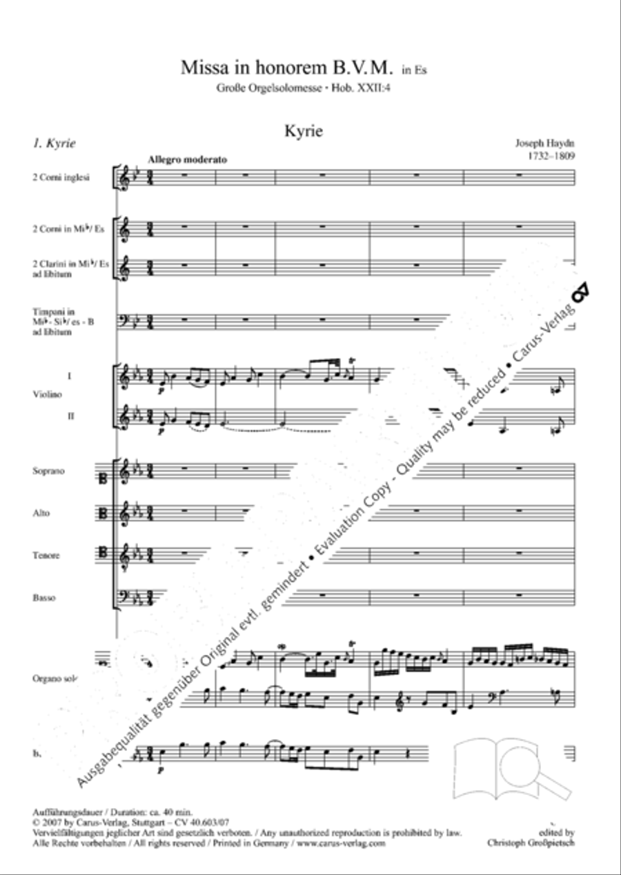 Grosse Orgelsolomesse in Es 4-Part scores gallery preview page 14